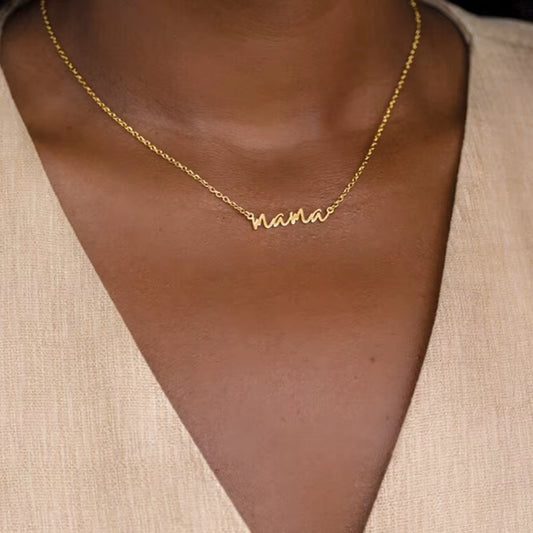 Stainless Steel Custom Name Necklaces with Heart Vintage Letter Choker Necklaces for Women Fashion Jewelry Valentine'S Day Gifts