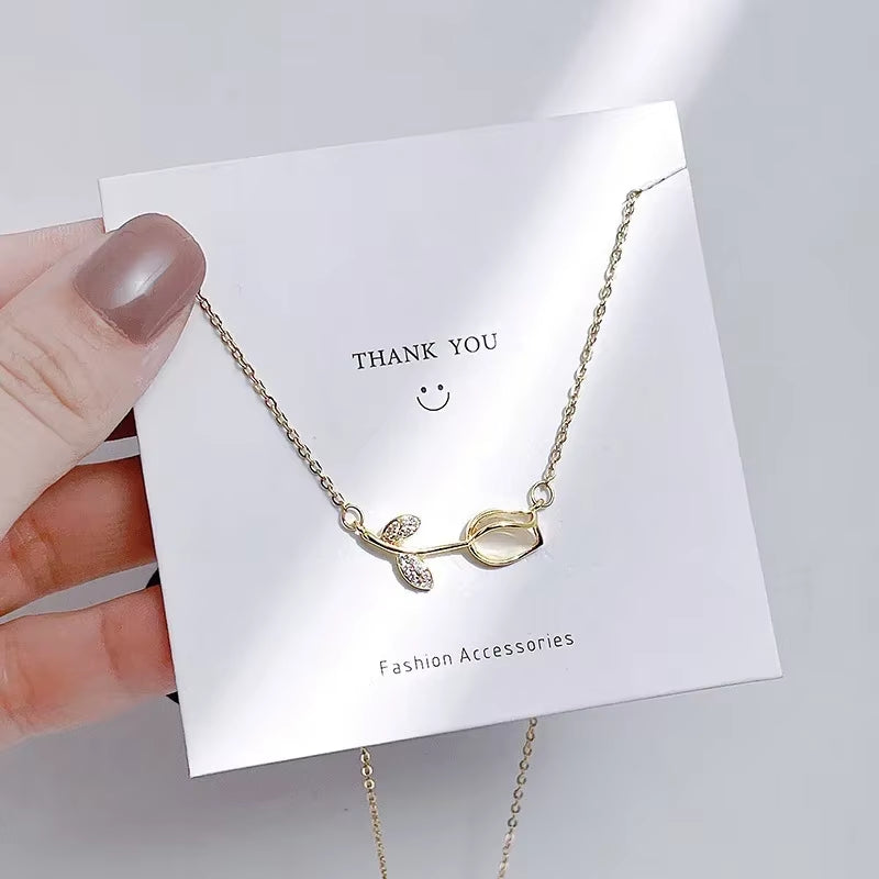 Bloomé™ Elegant Tulip Titanium Necklace – Timeless Grace in Every Petal