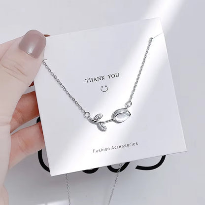 Bloomé™ Elegant Tulip Titanium Necklace – Timeless Grace in Every Petal