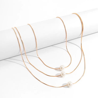 Lunara™ Boho Pearl Clavicle Necklace – Effortless Glow, Timeless Grace