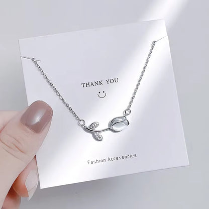 Bloomé™ Elegant Tulip Titanium Necklace – Timeless Grace in Every Petal