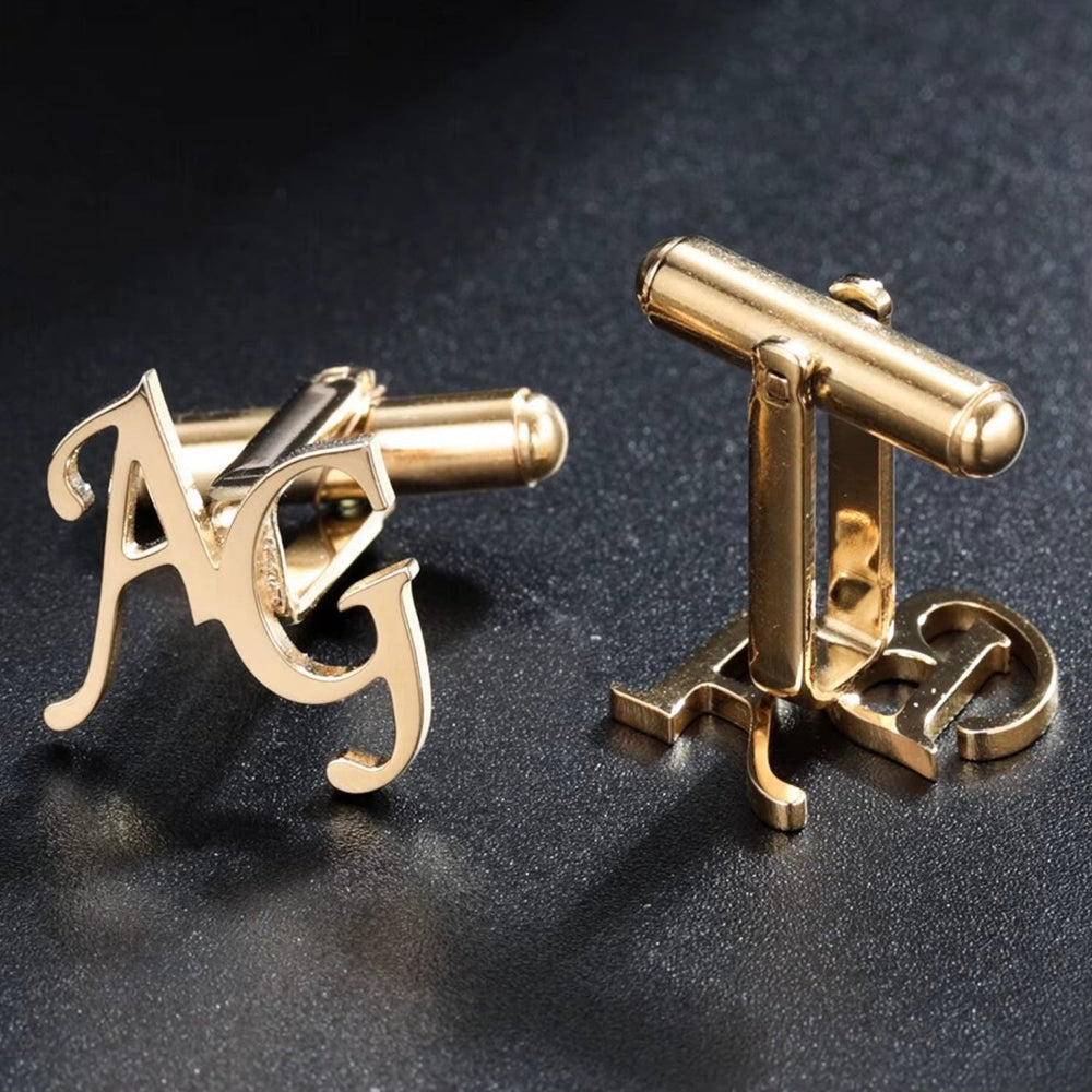 Custom Cufflinks for Man Bridegroom Gifts Gold Plated Shirt Cufflinks for Father Men High Quality Stainless Steel Gift Jewelry