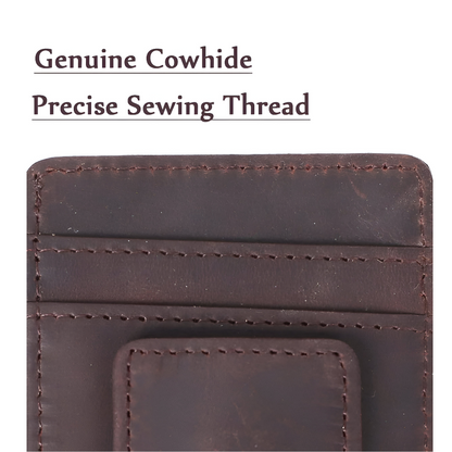 Genuine Leather Front Pocket Wallet – Custom Gift for Him