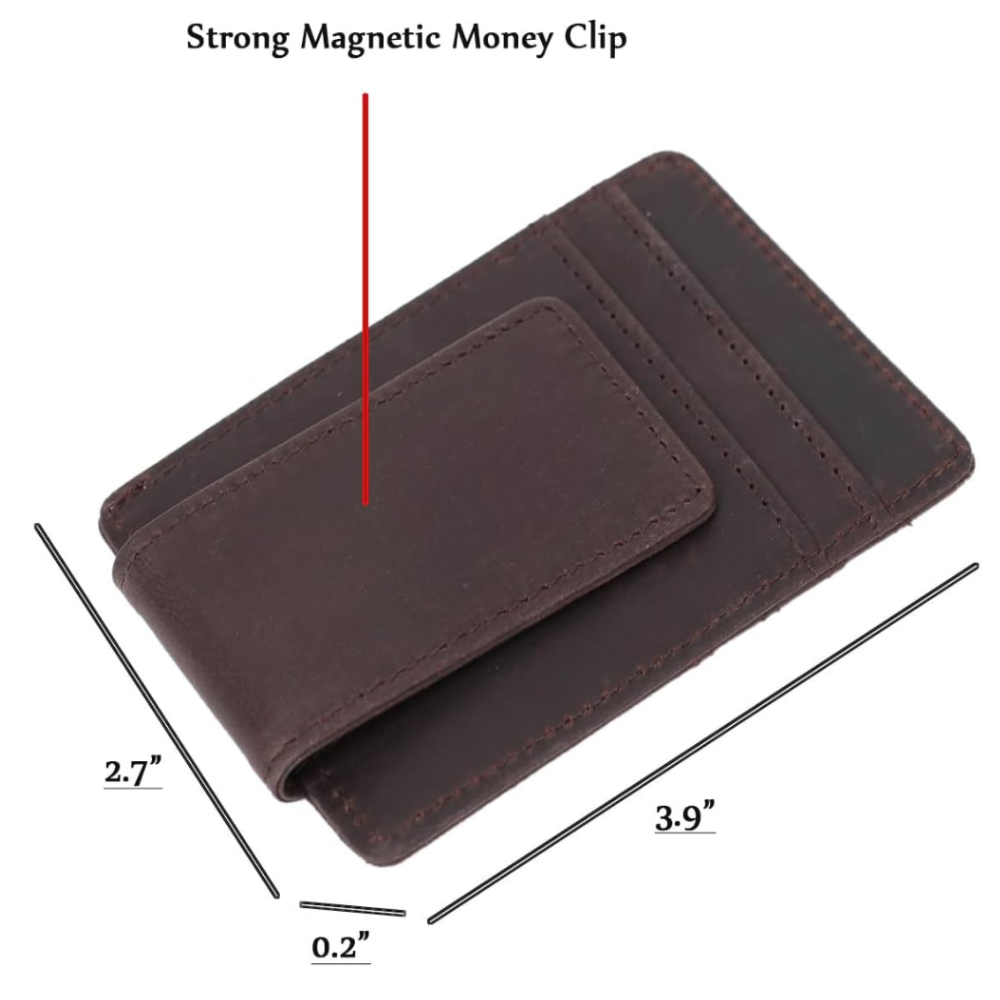Genuine Leather Front Pocket Wallet – Custom Gift for Him