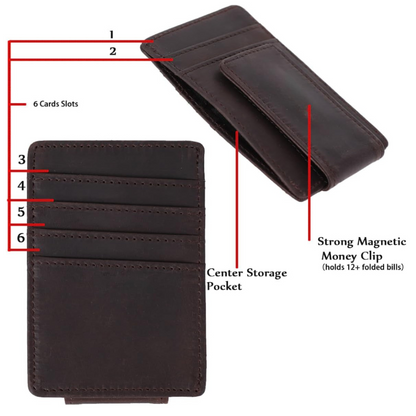 Genuine Leather Front Pocket Wallet – Custom Gift for Him